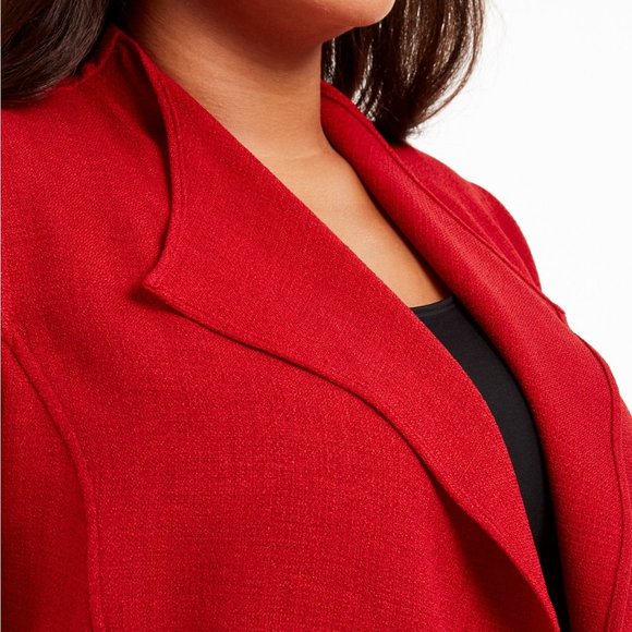 Anne Klein Womens Jacket Plus Size 1X Red Open - Picture 3 of 14